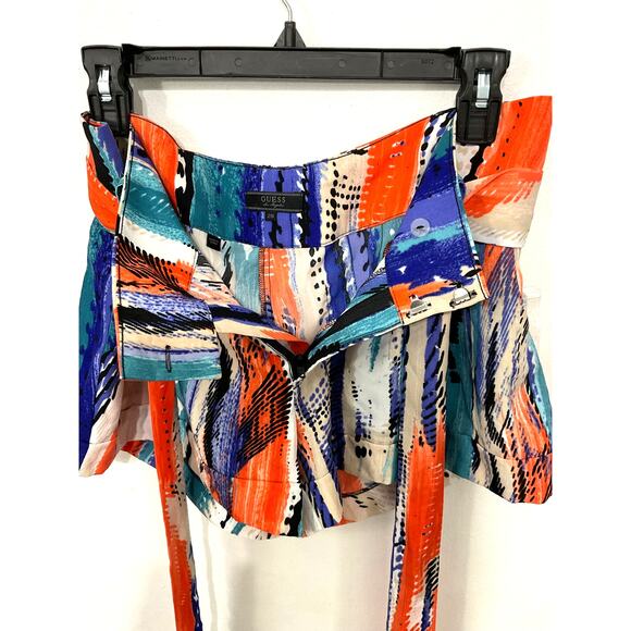 NWT Guess Womens Shorts Funky Multicolor Size 29 Medium Removable Tie - Picture 4 of 5